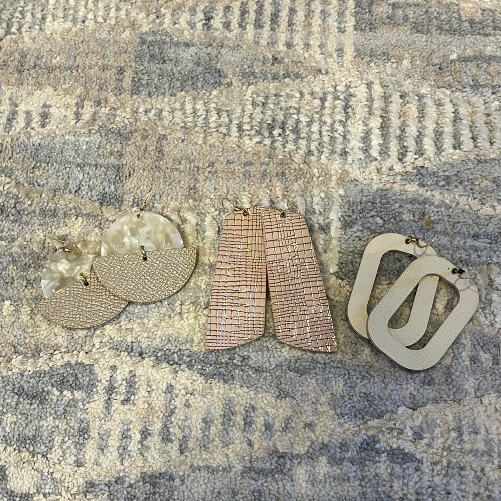 Nickel & Suede                               Stylish Earrings in Neutral Tones